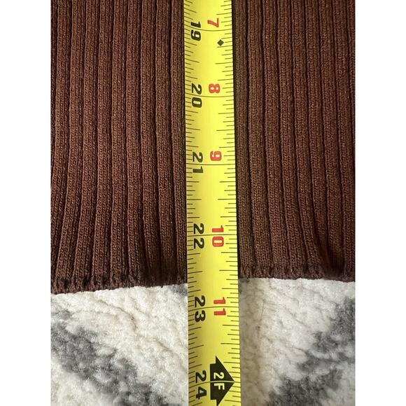 SHOW ME YOUR MUMU Fran Chocolate Brown Ribbed Faux Fur Cuffs Top Sz L NWT - Picture 10 of 10